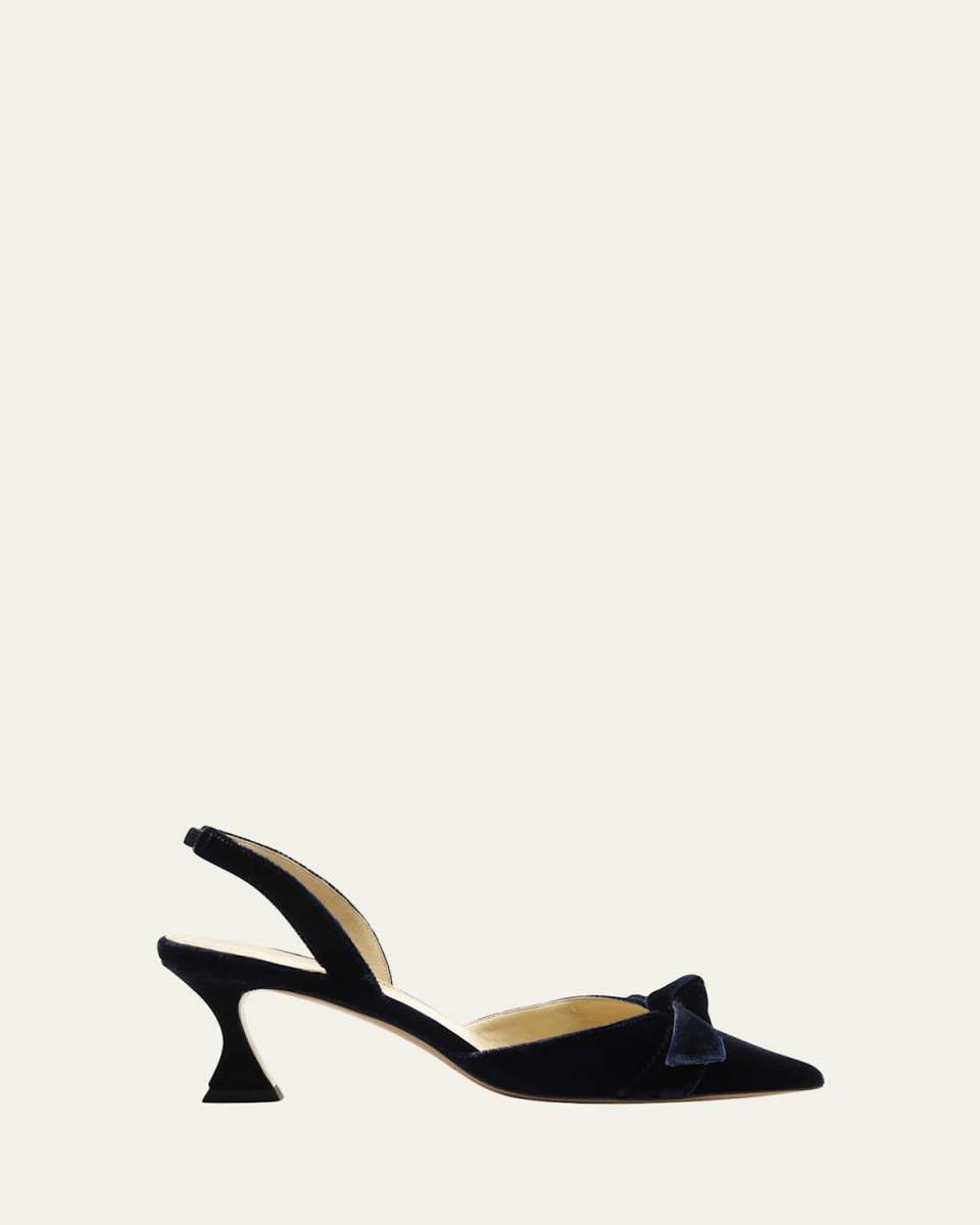 60mm Clarita Bell Velvet Slingback Pumps